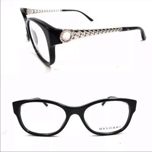 Bulgari • 4081-H Black Plastic Chain Eyeglasses